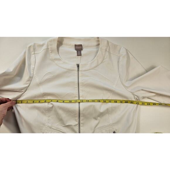 Chicos size 3 (XL) career casual shaket zip front and pockets EUC 3/4 sleeve - Picture 6 of 7